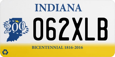 IN license plate 062XLB
