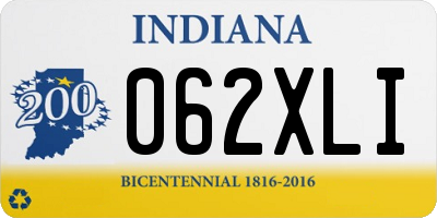 IN license plate 062XLI