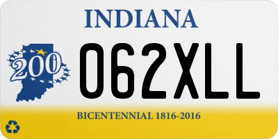 IN license plate 062XLL