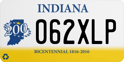 IN license plate 062XLP