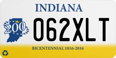 IN license plate 062XLT