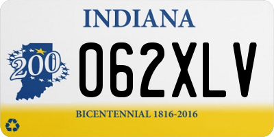 IN license plate 062XLV