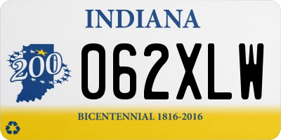 IN license plate 062XLW