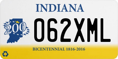 IN license plate 062XML