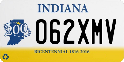 IN license plate 062XMV