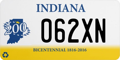 IN license plate 062XN