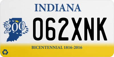 IN license plate 062XNK