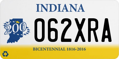 IN license plate 062XRA