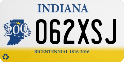 IN license plate 062XSJ