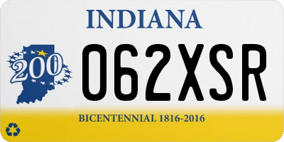 IN license plate 062XSR