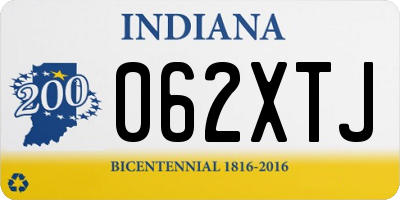 IN license plate 062XTJ