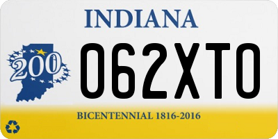 IN license plate 062XTO