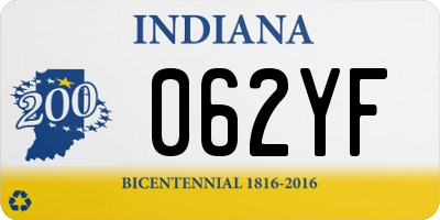 IN license plate 062YF