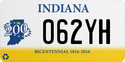 IN license plate 062YH