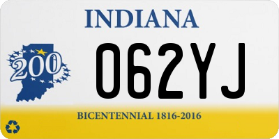 IN license plate 062YJ