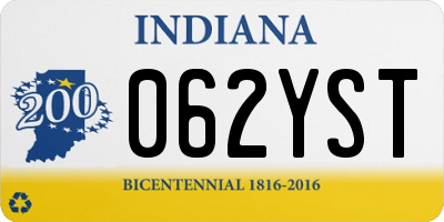 IN license plate 062YST