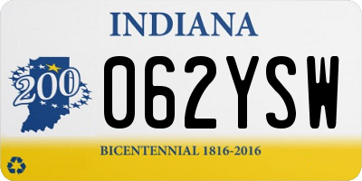 IN license plate 062YSW