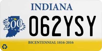 IN license plate 062YSY