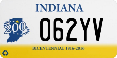 IN license plate 062YV