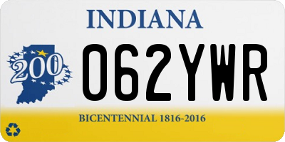 IN license plate 062YWR