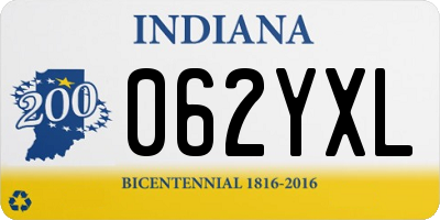 IN license plate 062YXL