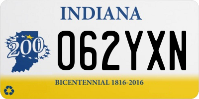 IN license plate 062YXN