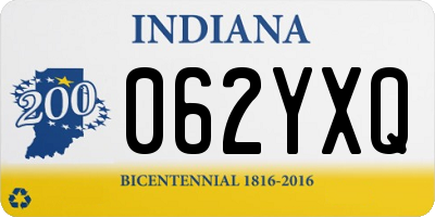 IN license plate 062YXQ