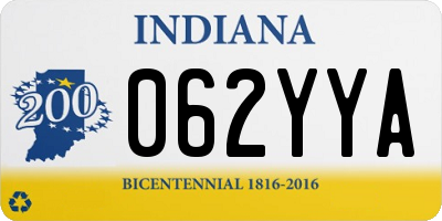 IN license plate 062YYA