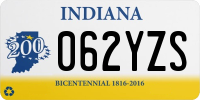 IN license plate 062YZS