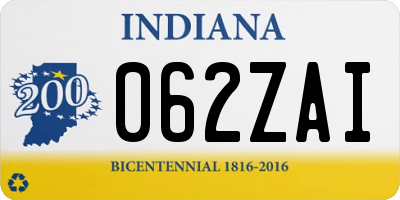 IN license plate 062ZAI