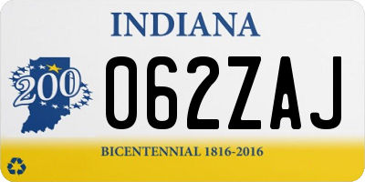 IN license plate 062ZAJ