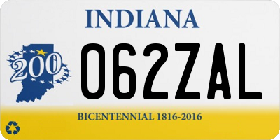 IN license plate 062ZAL