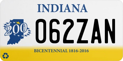IN license plate 062ZAN