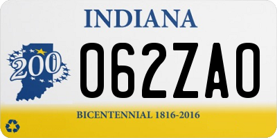IN license plate 062ZAO