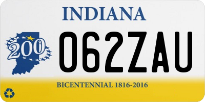 IN license plate 062ZAU