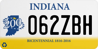 IN license plate 062ZBH