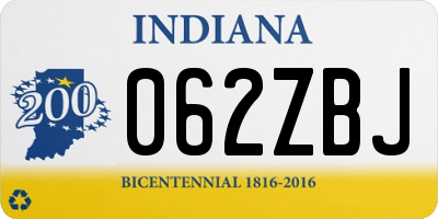 IN license plate 062ZBJ