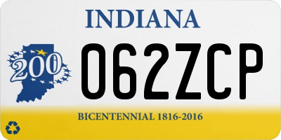 IN license plate 062ZCP