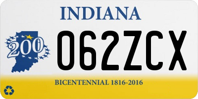 IN license plate 062ZCX