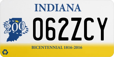 IN license plate 062ZCY