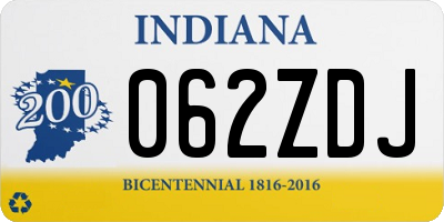 IN license plate 062ZDJ