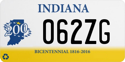 IN license plate 062ZG