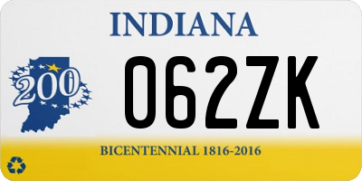 IN license plate 062ZK