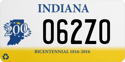 IN license plate 062ZO