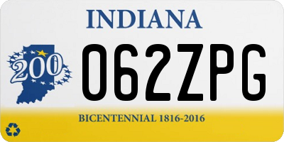 IN license plate 062ZPG
