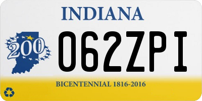 IN license plate 062ZPI