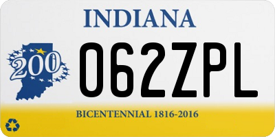 IN license plate 062ZPL