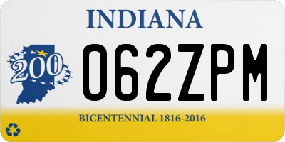 IN license plate 062ZPM