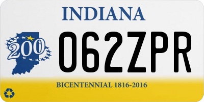 IN license plate 062ZPR