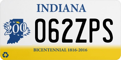 IN license plate 062ZPS